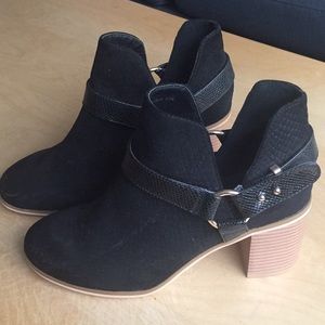 Topshop black ankle boots with buckle